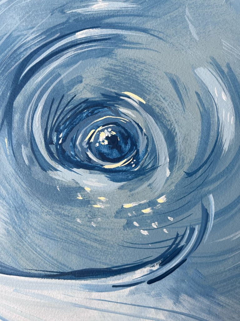 mural-galerie—particuliers-fresque-murale-decoration-chambre-enfant-baleine-marin-raie-bleu-poisson-gros-plan-oeil