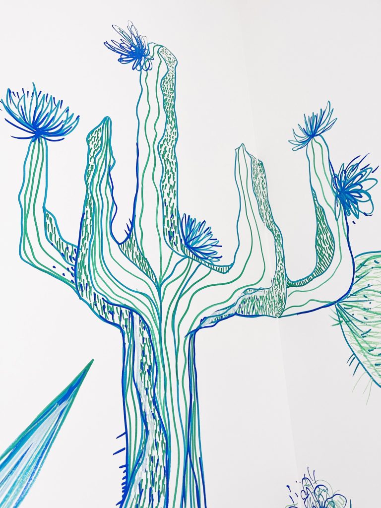 mural-galerie—particuliers-syracuse-vegetal-cactus-figue-de-barbarie-graphique-bleu-vert-gros-plan