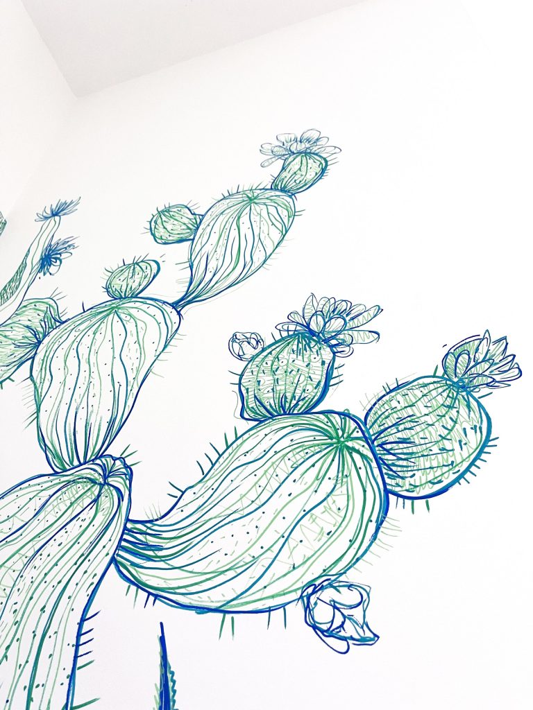 mural-galerie—particuliers-syracuse-vegetal-cactus-figue-de-barbarie-graphique-bleu-vert-gros-plan-fleurs